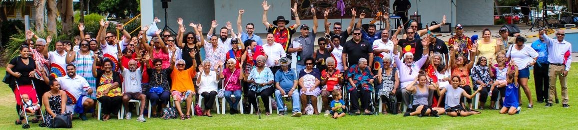 group photo of Bailai, Gooreng Gooreng, Gurang and Taribelang Bunda language groups 