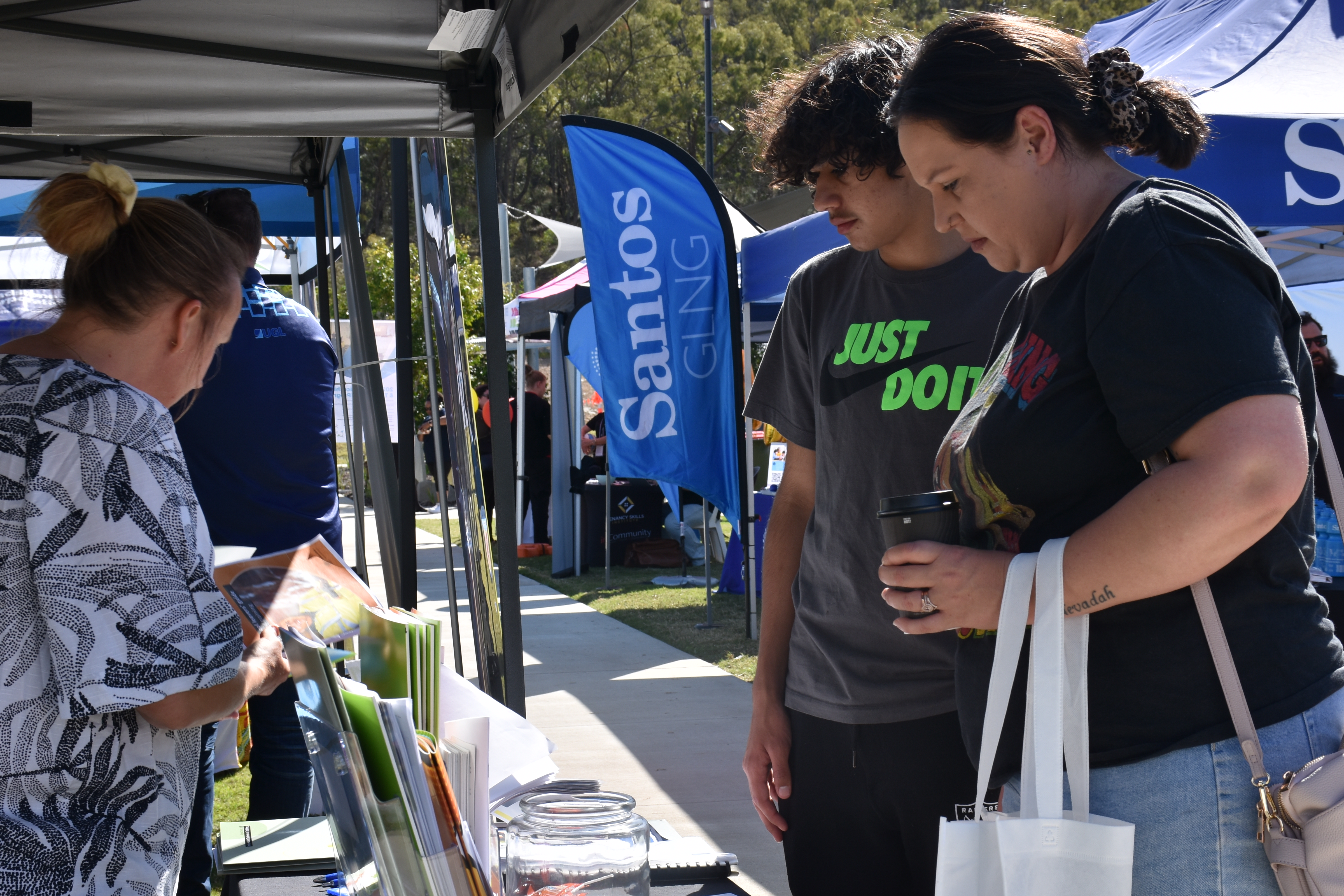 People looking at employment resources